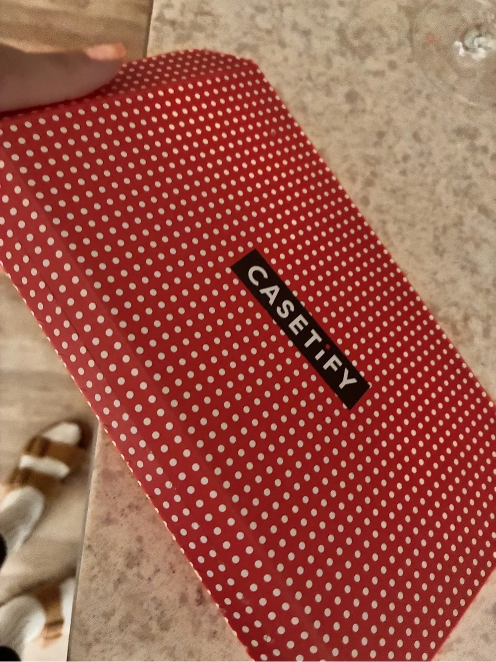 NWT Casetify Checkered Floral Clear Case with Pink & Orange Flowers